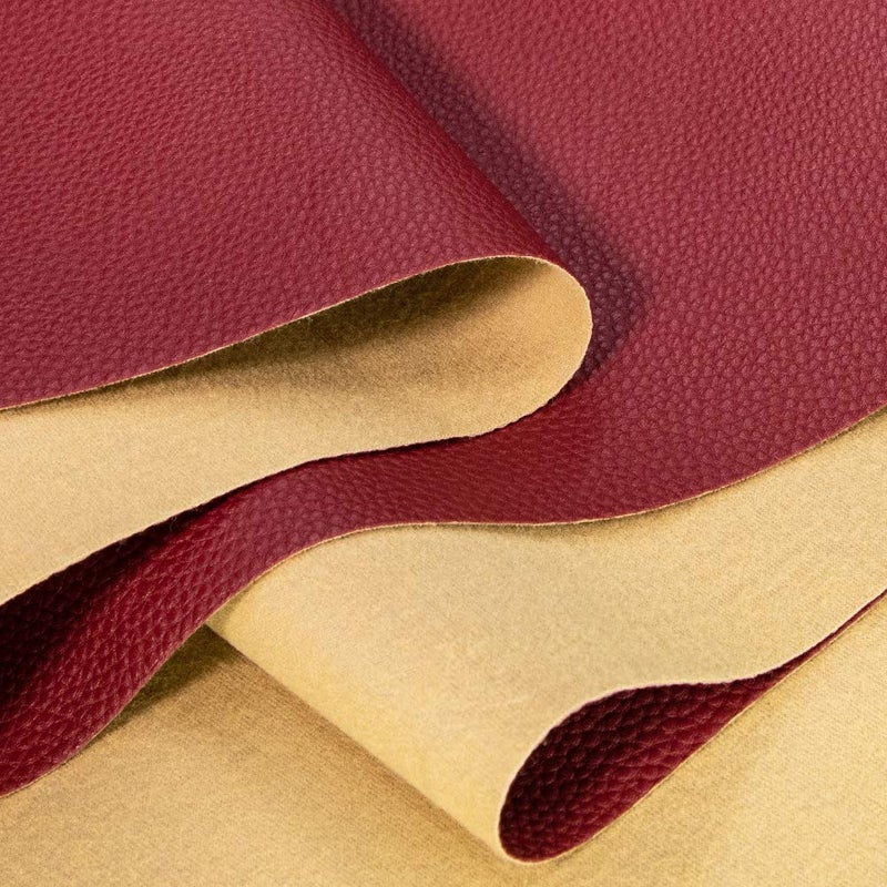 TORRAMI Soft Synthetic PU Fabric Material Faux Leather Sheets 2 Yards 54" x 72", 0.95mm Thick for Upholstery, DIY Crafts,Pebbled Pattern Burgundy - Image 3